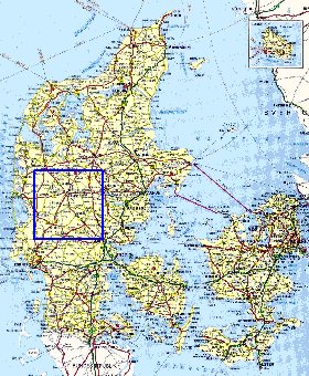 carte de des routes Danemark