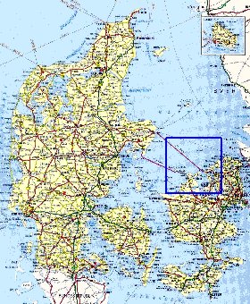 carte de des routes Danemark