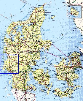 carte de des routes Danemark