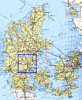 carte de des routes Danemark