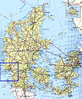 carte de des routes Danemark