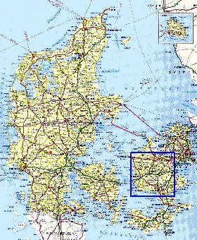 carte de des routes Danemark