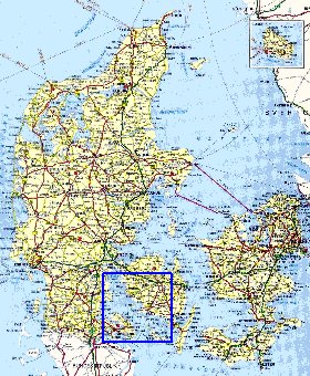 carte de des routes Danemark