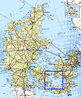 carte de des routes Danemark