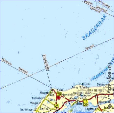 carte de des routes Danemark