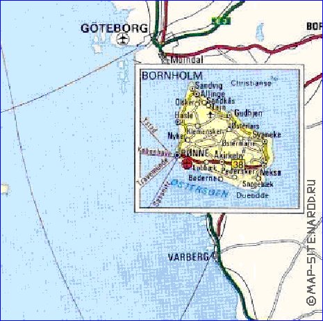 carte de des routes Danemark