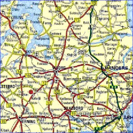 carte de des routes Danemark