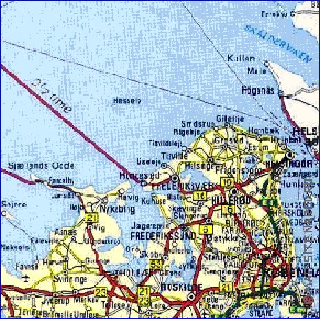 carte de des routes Danemark