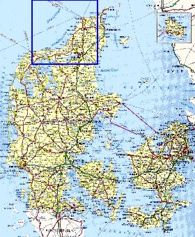 carte de des routes Danemark