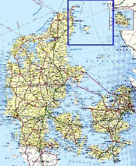 carte de des routes Danemark