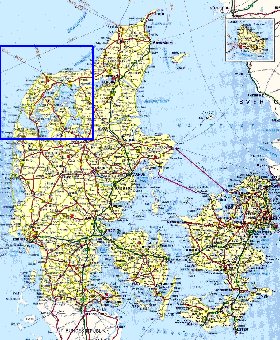 carte de des routes Danemark