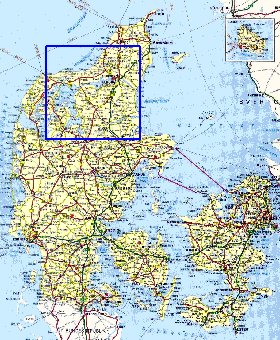 mapa de de estradas Dinamarca
