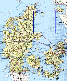 mapa de de estradas Dinamarca