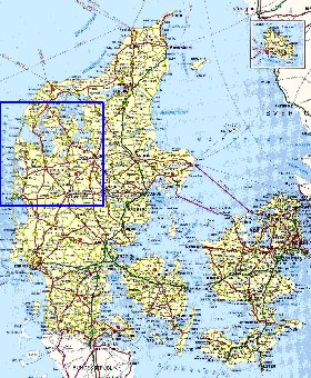 carte de des routes Danemark