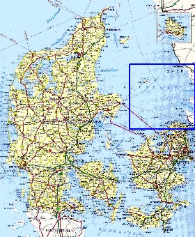 carte de des routes Danemark