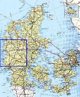 carte de des routes Danemark