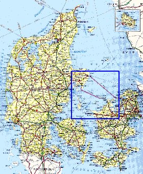 carte de des routes Danemark