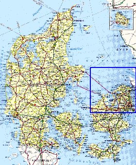 carte de des routes Danemark