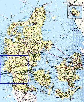 carte de des routes Danemark