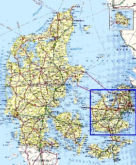 carte de des routes Danemark