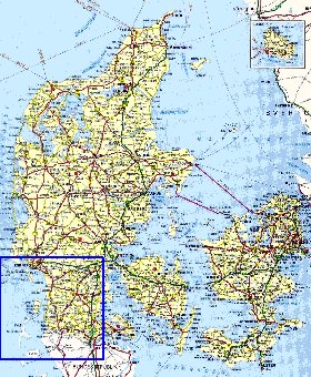 carte de des routes Danemark