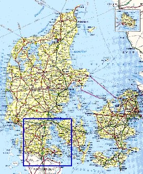 carte de des routes Danemark