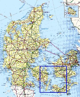 carte de des routes Danemark