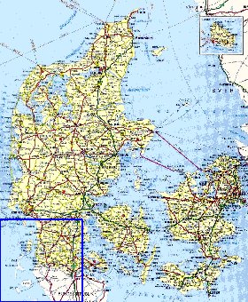 carte de des routes Danemark