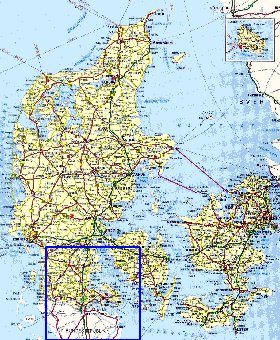 carte de des routes Danemark