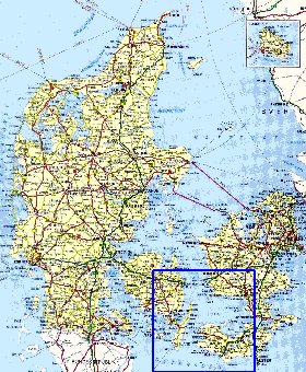 carte de des routes Danemark