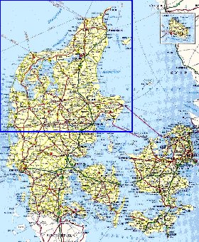 carte de des routes Danemark