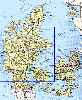 carte de des routes Danemark