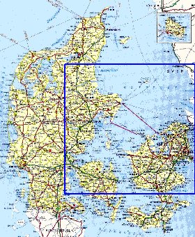 carte de des routes Danemark