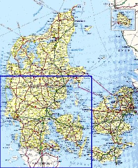 carte de des routes Danemark