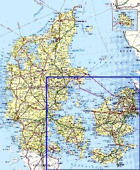 carte de des routes Danemark