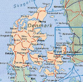 carte de Danemark en anglais