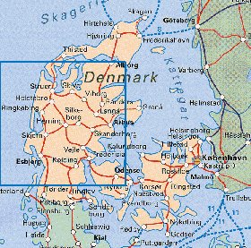 carte de Danemark en anglais