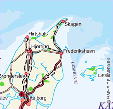 carte de Danemark en allemand