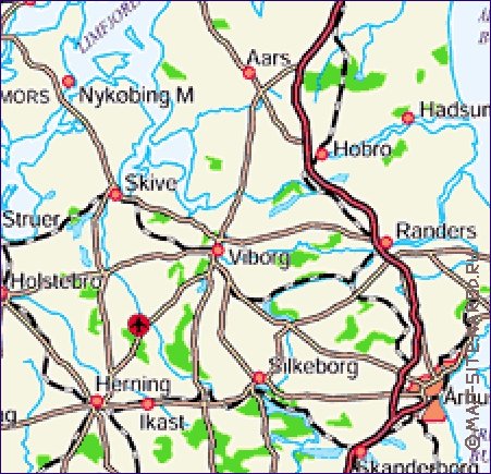 mapa de Dinamarca em alemao