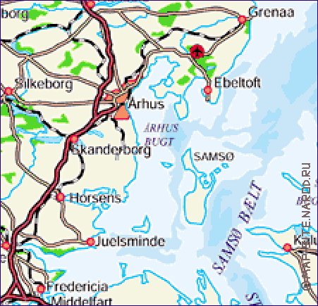 mapa de Dinamarca em alemao