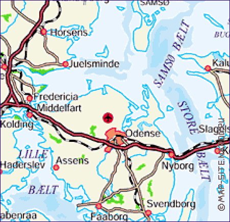 carte de Danemark en allemand