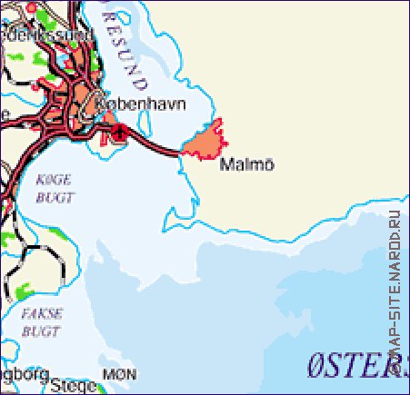 mapa de Dinamarca em alemao