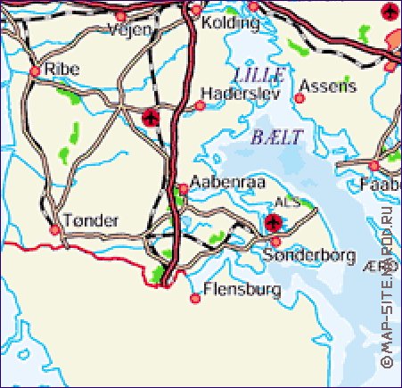 carte de Danemark en allemand