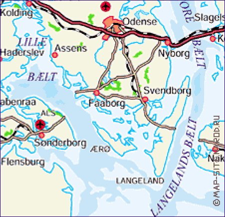 carte de Danemark en allemand