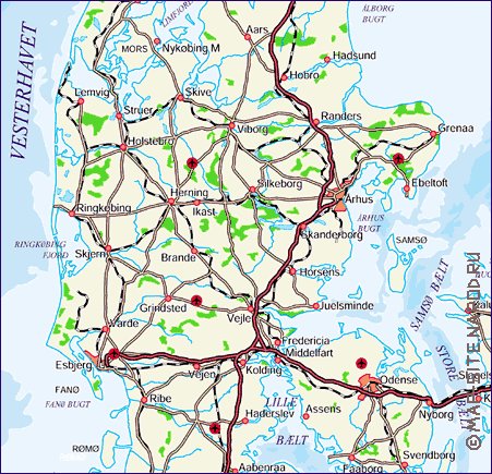 carte de Danemark en allemand