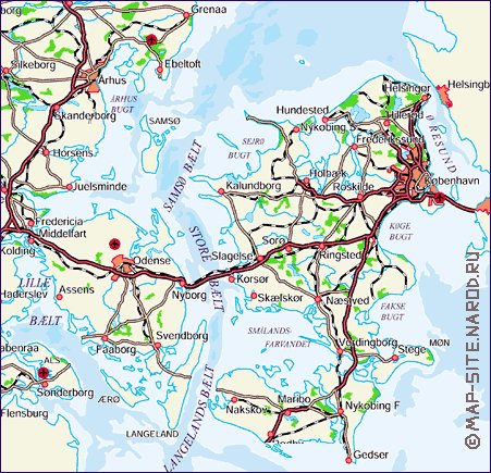 carte de Danemark en allemand