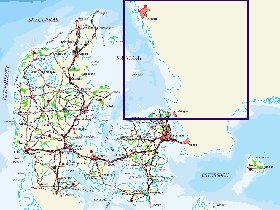 carte de Danemark en allemand