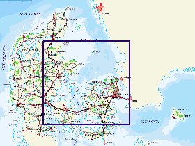 mapa de Dinamarca em alemao