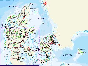 mapa de Dinamarca em alemao