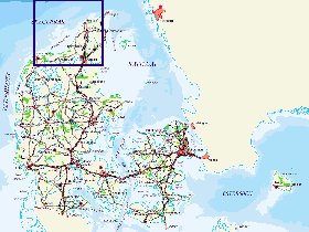 carte de Danemark en allemand